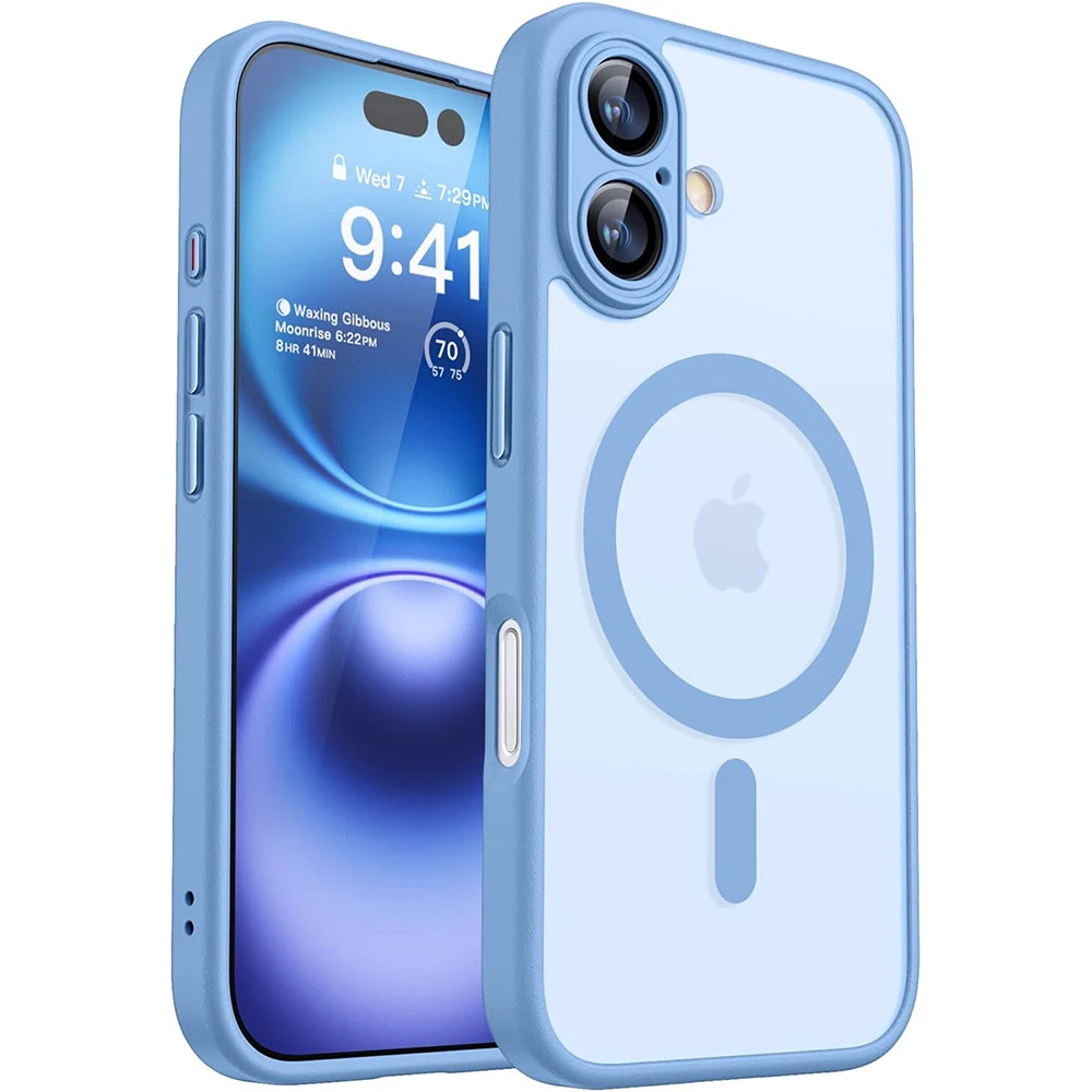 Wireless Charger - iPhone 18、17、16、15、14に対応。マグセーフワイヤレス充電に対応した、磁力で固定される高級感のあるマット仕上げの半透明アーマーケース。