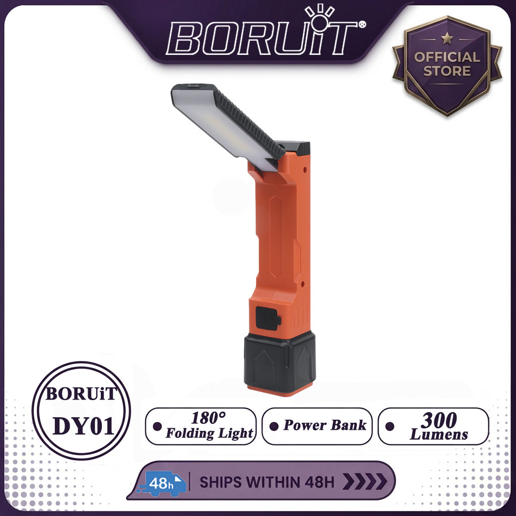 Power Bank - BORUiT 300LM LED 作業灯ズーム懐中電灯タイプ C 充電式パワーバンクトーチ磁気修理ランプ安全ハンマーランタン