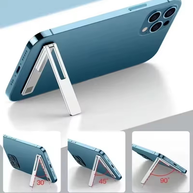 Phone Holder - マグネティック超薄型折りたたみ式携帯電話ホルダーブラケット 金属合金製デスクトップ携帯電話スタンド ユニバーサル携帯電話サポートキックスタンド