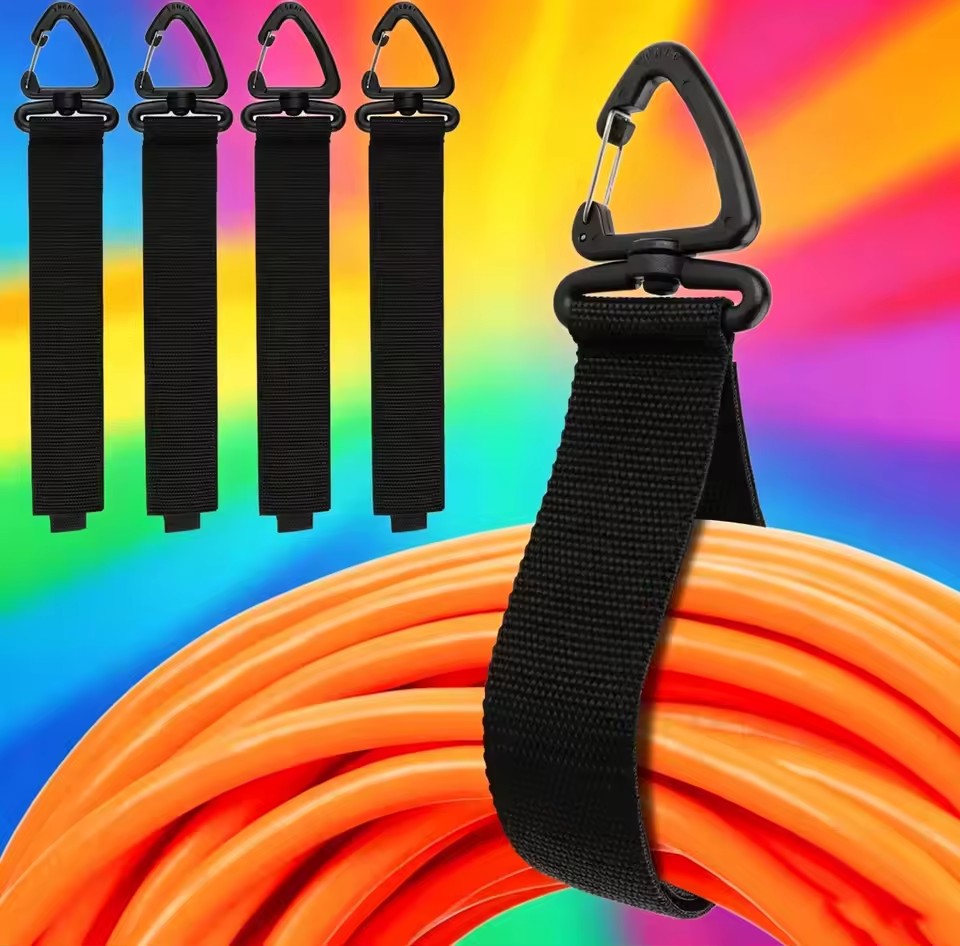 Cable Organizer - 回転バックル付きコードオーガナイザーホルダー、ワイヤーマネージャー、電源コード管理用ナイロン製頑丈なコード収納ストラップ（ケーブル、ホース用）