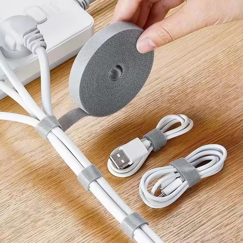 Cable Organizer - 1/5mケーブル整理用具、ケーブル管理テープ、ワイヤー巻き取り器、イヤホン、マウス、コード整理用結束バンド、iPhone、Xiaomi、Samsung対応。