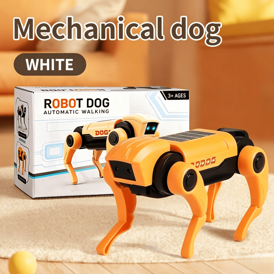 Electronics Gadgets For Gift - 電池式の機械式ロボット犬のおもちゃ。自動で歩行し、STEM教育に役立つインタラクティブなロボットペット。クールな電子ガジェットのおもちゃで、楽しい遊び時間を提供します。男の子や幼児、3歳のお子様への誕生日やホリデーギフトに最適です。