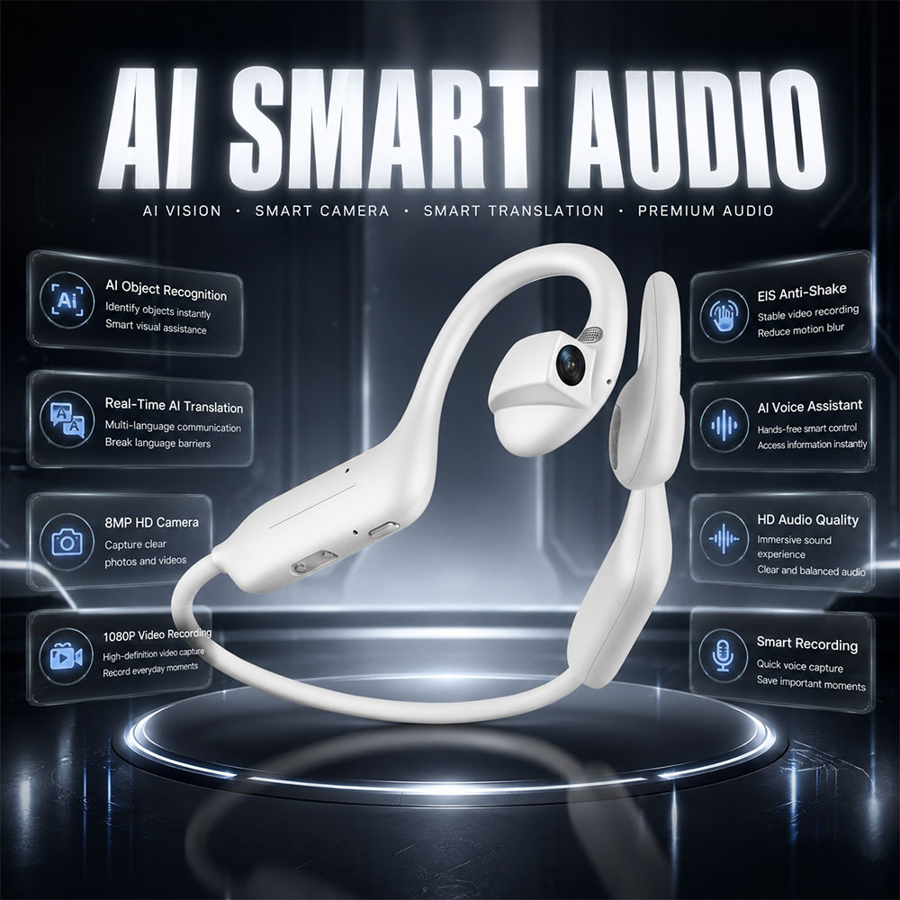 Headphones Wireless - 新製品 1080P UHD ブルートゥースイヤホン 800W カメラ搭載