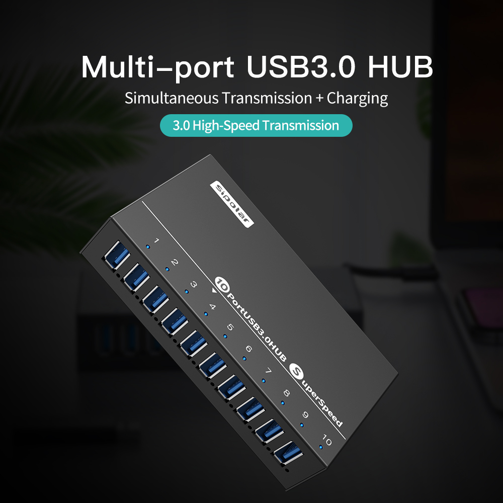 A103 Sipolar 10ポートUSBハブ 電源付き60 - Usb Hub のレビューと価格