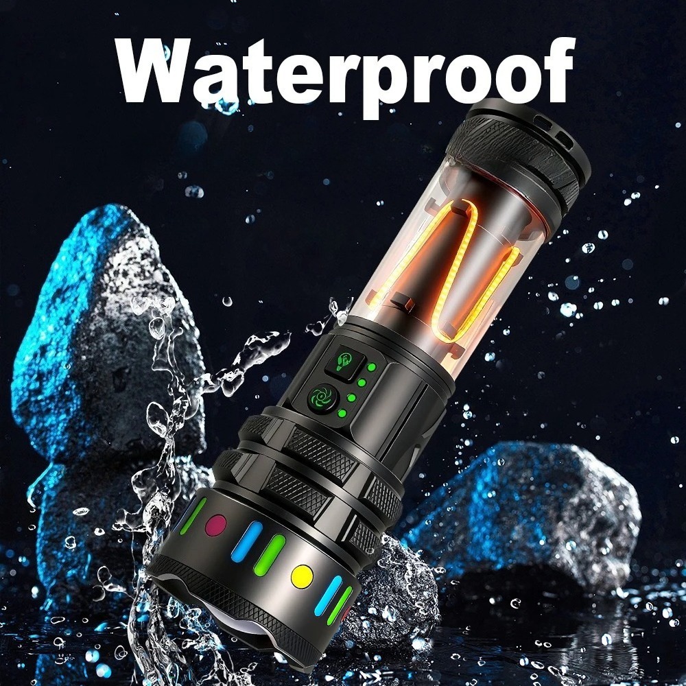 強力な超高輝度LED懐中電灯、Type-C急速充電式ハンドヘ - Power Bank のレビューと価格