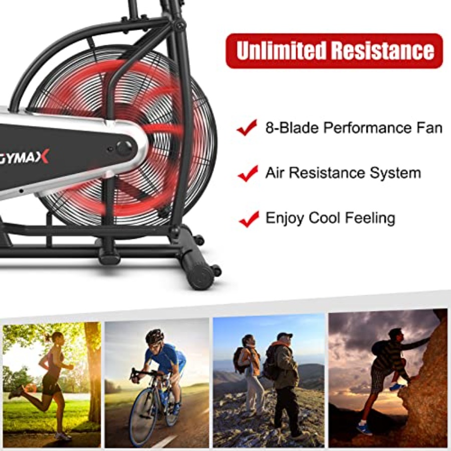 ホームジム用有酸素トレーニング機器：空気抵抗式ファンバイク、 - Phone Holder のレビューと価格
