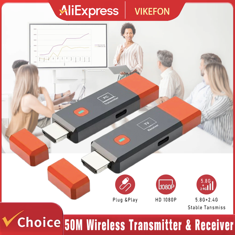 50M ワイヤレス伝送ビデオ送信機受信機 HDMI 対応エク - Hdmi Adapter のレビューと価格