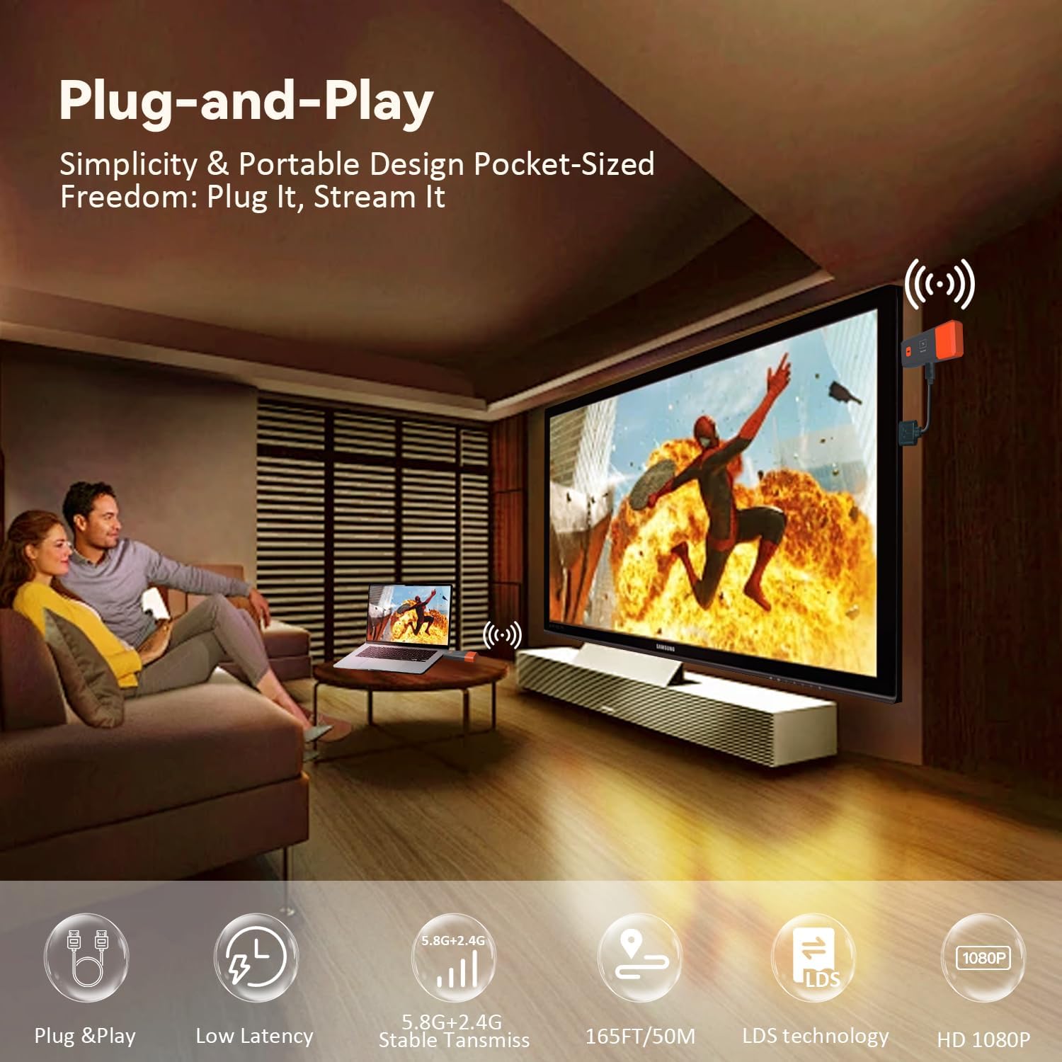 50M ワイヤレス伝送ビデオ送信機受信機 HDMI 対応エク - Hdmi Adapter のレビューと価格