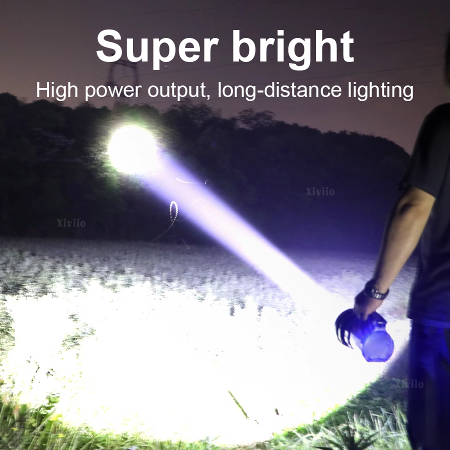 2025 新強力な検索懐中電灯充電式戦術トーチ 200000 - Power Bank のレビューと価格