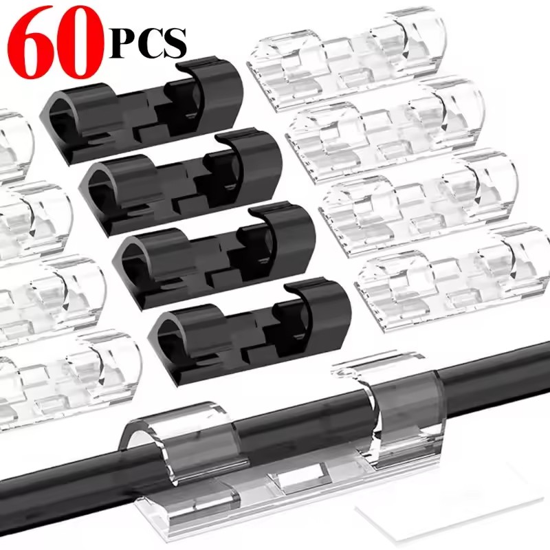 小型ケーブル整理クリップ、ワイヤーホルダー、自己粘着式、PC - Cable Organizer のレビューと価格