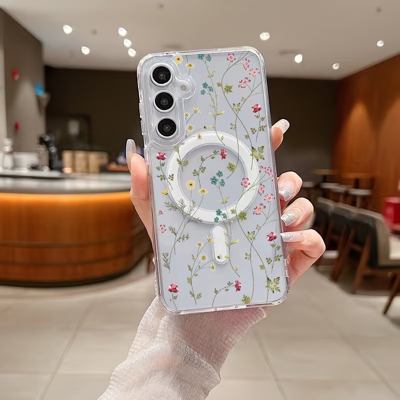 花柄マグネット式スマホケース Samsung Galaxy  - Wireless Charger のレビューと価格