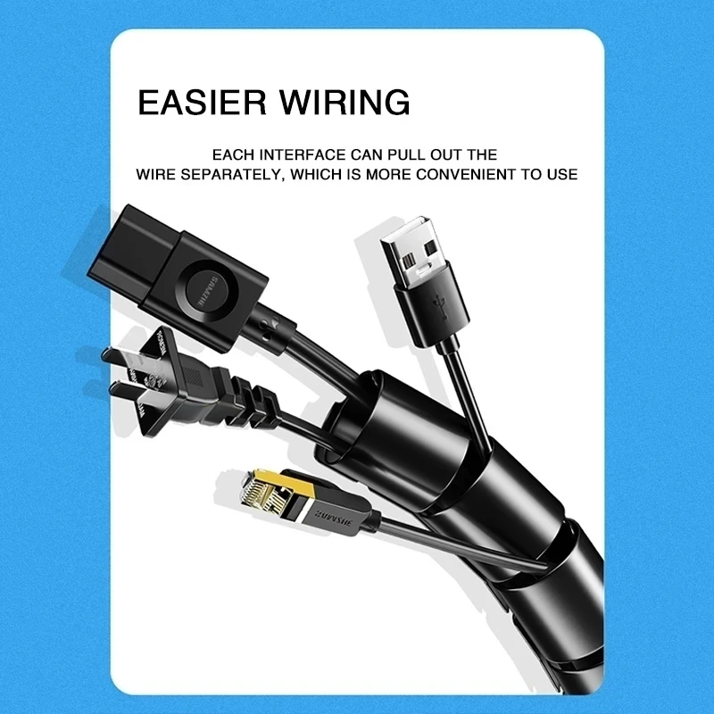 2メートル長のケーブル管理用コンピューターワイヤーコードスリ - Cable Organizer のレビューと価格