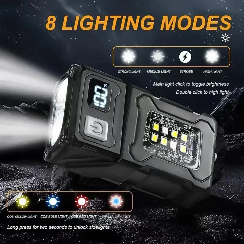 磁気トーチライト作業灯充電式ミニ COB 懐中電灯ハイパワー - Power Bank のレビューと価格