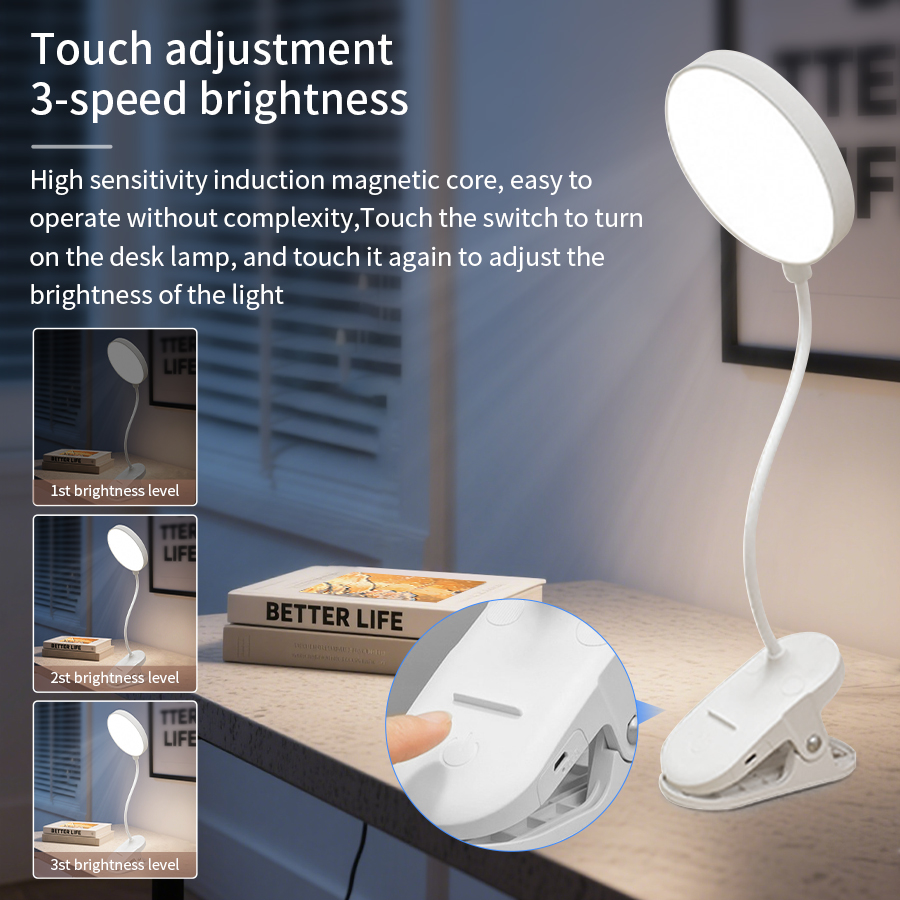LEDクリップデスクランプ360 °   柔軟なタッチ調光機 - Phone Holder のレビューと価格