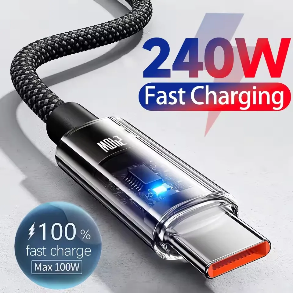 240W ナイロン製 USB Type-C 超急速充電ケーブ - Usb Charger のレビューと価格