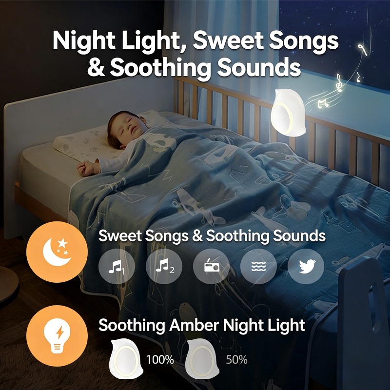 ポータブル調整機能付き電動ベビー睡眠補助装置（ナイトライト、 - Bluetooth Speaker のレビューと価格